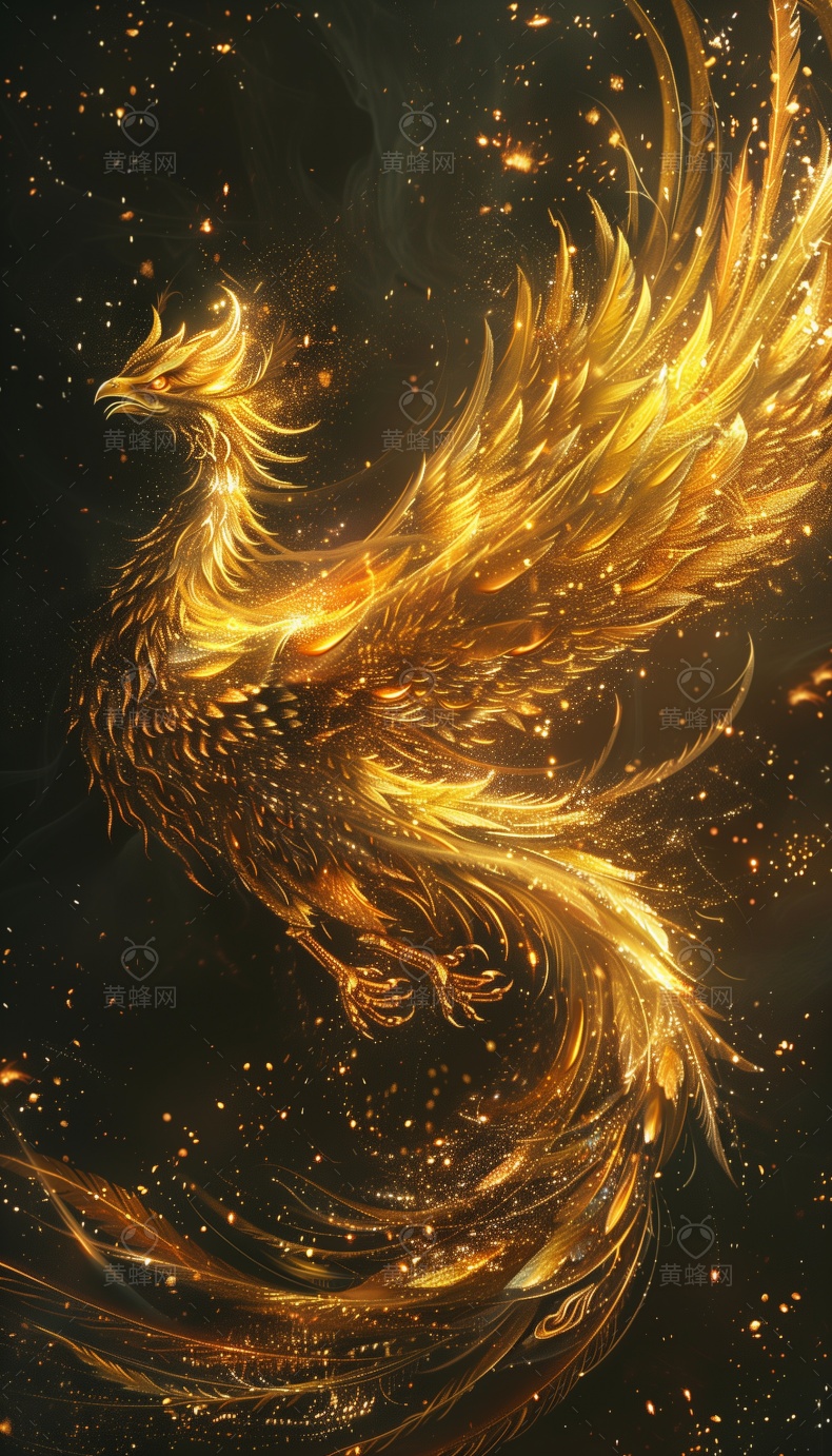 凤凰,黑金凤凰,黑金高端凤凰,ai凤凰图片