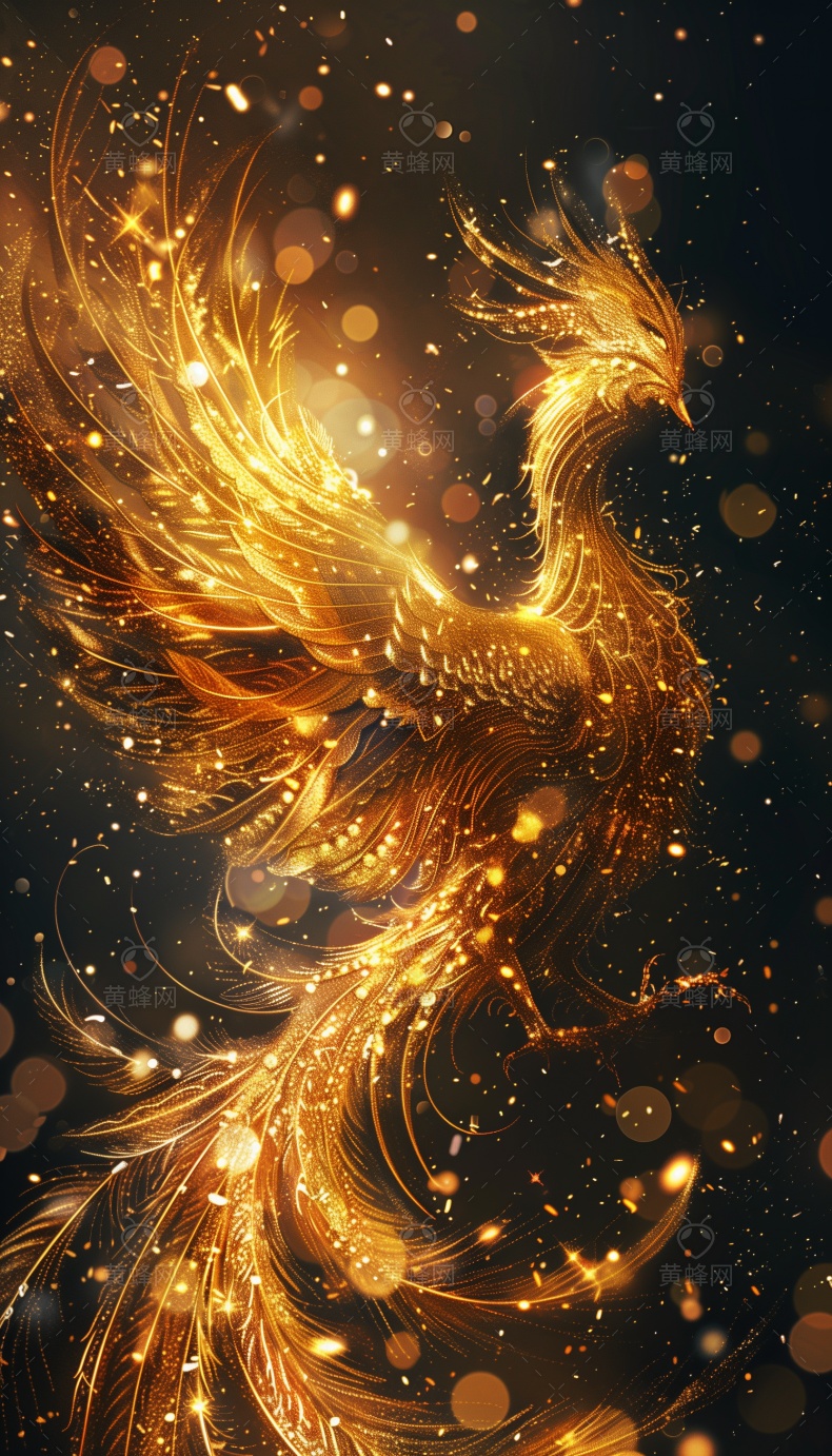 凤凰,黑金凤凰,黑金高端凤凰,ai凤凰图片