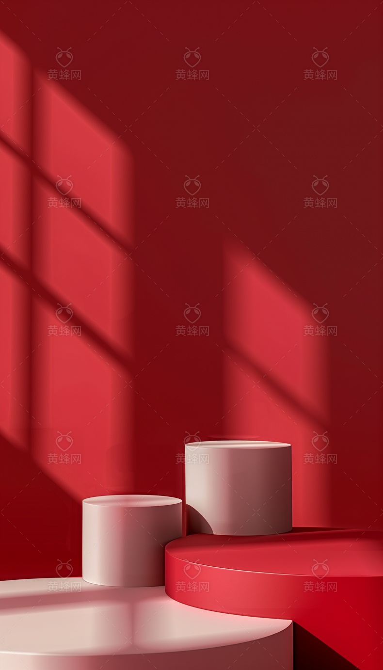 ai生成红色产品展台场景背景图片素材 - 素材 - 黄蜂网 - 原创可商用设计作品