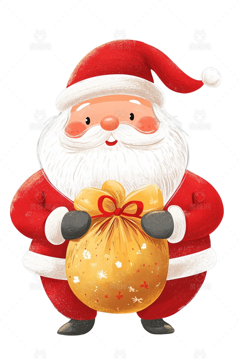 ai生成可爱的圣诞老人插图png图片素材