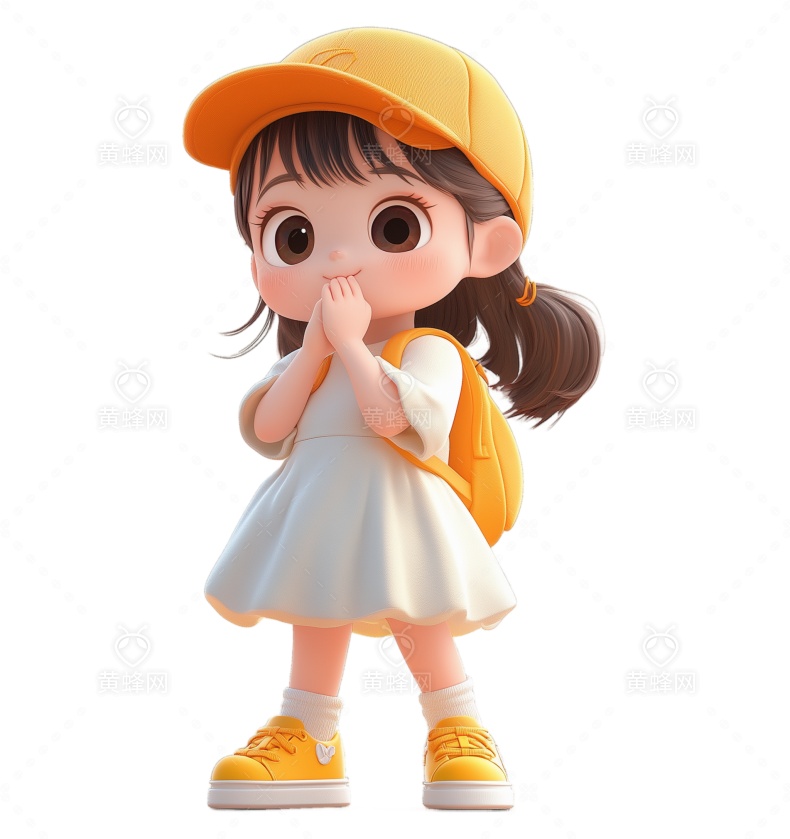 ai生成可爱的小女孩卡通人物png图片素材