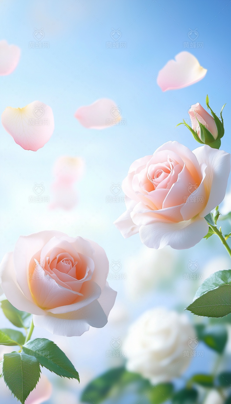 ai生成粉色玫瑰花背景图片素材