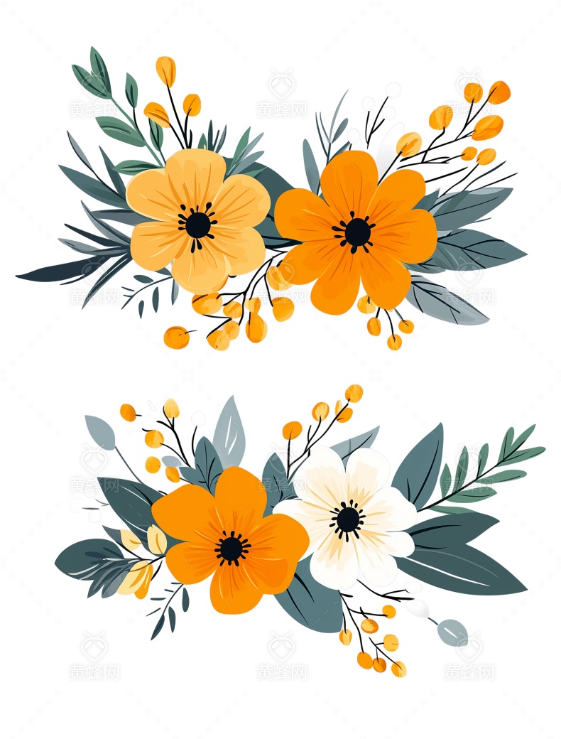 ai矢量花边,花环,矢量的花,卡通,扁平