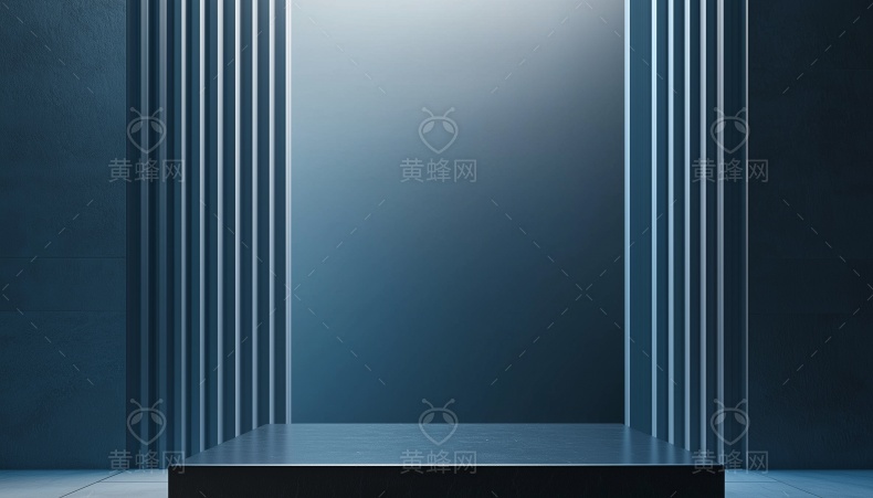 ai生成简约大气的蓝色场景背景图片素材 - 素材 - 黄蜂网 - 原创可商用设计作品