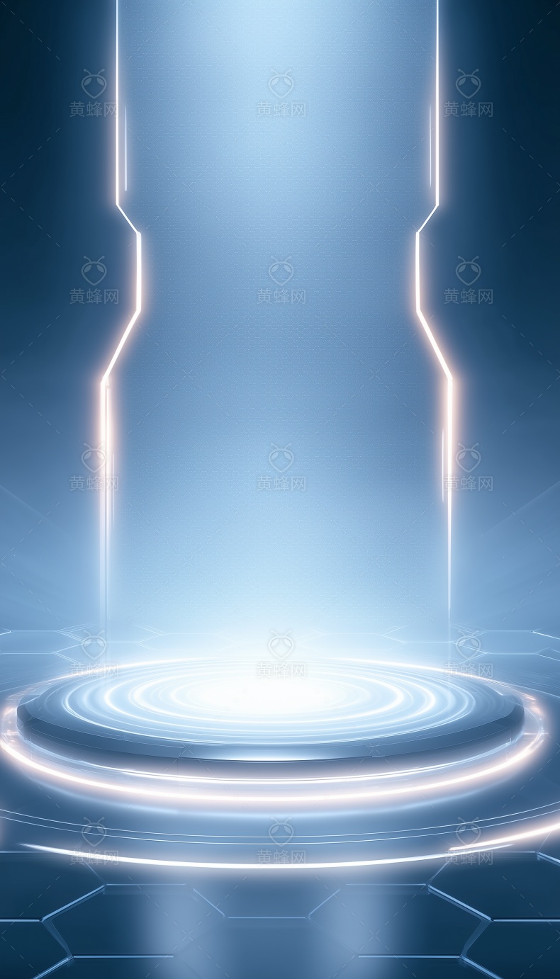 ai生成蓝色简约科技场景空间背景图片素材 - 素材 - 黄蜂网 - 原创可商用设计作品